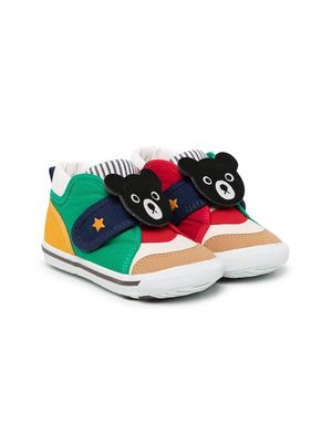 Miki House colour-block bear sneakers - Multicolour