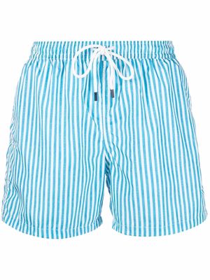 Fedeli stripe-print swim shorts - Blue