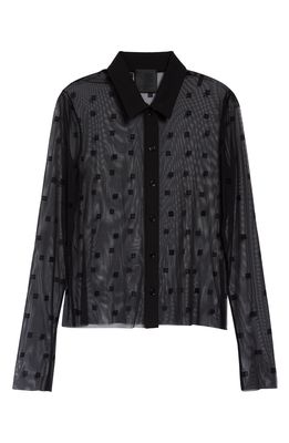 Givenchy Women's Transparent 4G Button-Up Shirt in 001-Black