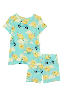 Posh Peanut Dylan Fitted Short Two-Piece Pajamas in Light/Pastel Green