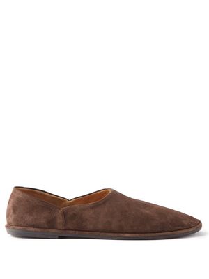 The Row - Canal Suede Slip-on Shoes - Mens - Brown