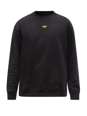 Fendi - Logo-embroidered Cotton-jersey Sweatshirt - Mens - Black