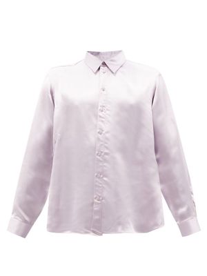Martine Rose - Asymmetric Satin Shirt - Mens - Purple