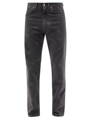 Martine Rose - R-print Straight-leg Jeans - Mens - Black