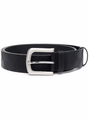 Karl Lagerfeld embossed-logo leather belt - Black
