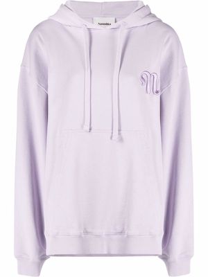 Nanushka logo-embroidered organic cotton hoodie - Purple