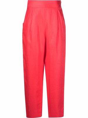 Emporio Armani straight-leg linen trousers - Pink