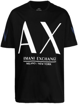 Armani Exchange AX-print oversized T-shirt - Black