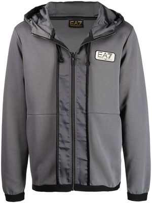Ea7 Emporio Armani panelled zip-up hoodie - Grey