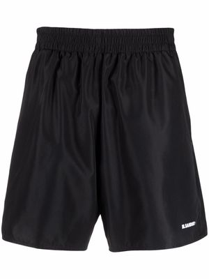 Jil Sander logo-print track shorts - Black