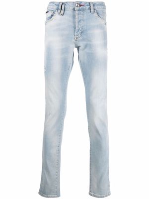 Philipp Plein Destroyed Super-straight jeans - Blue