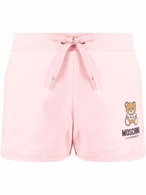 Moschino teddy bear-print track shorts - Pink