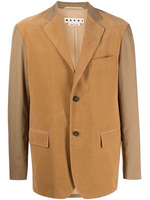 Marni panelled single-breasted blazer - Brown