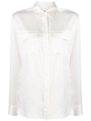 Equipment signature silk satin shirt - White