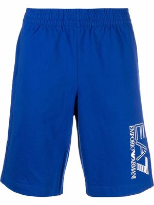 Ea7 Emporio Armani logo-print Bermuda shorts - Blue
