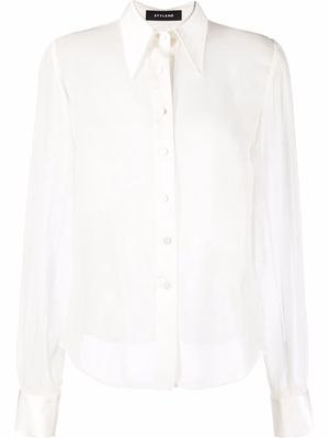Styland semi-sheer buttoned shirt - White