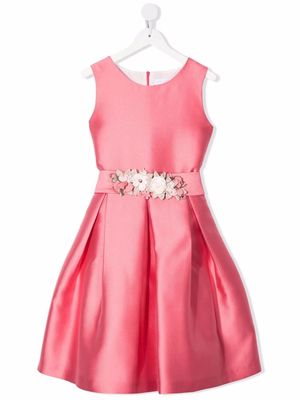 Mimilù flower-applique detail dress - Pink