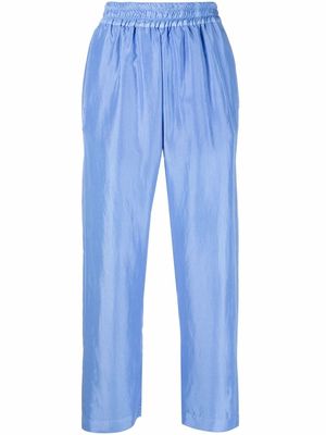 Alberto Biani high-waisted cropped trousers - Blue