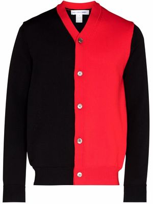 Comme Des Garçons Shirt colour-block V-neck cardigan - Black