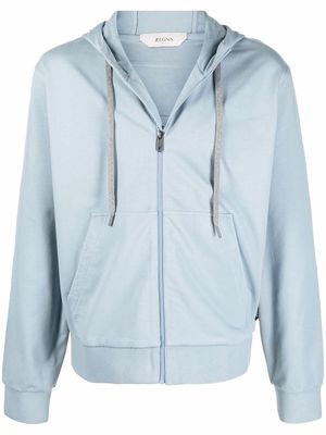 Z Zegna cotton zip-up hoodie - Blue
