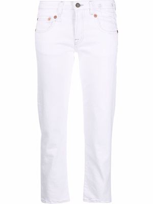 R13 distressed-edge straight-leg jeans - White