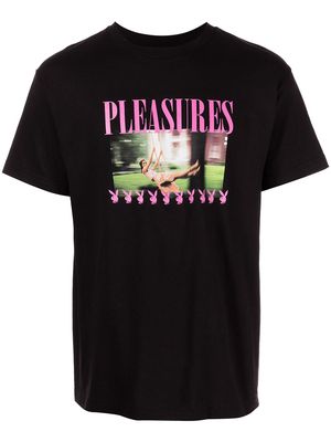 Pleasures logo print T-shirt - Black
