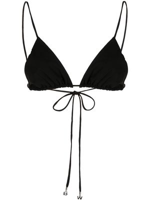 Alexander Wang crystal-charm triangle bikini top - Black