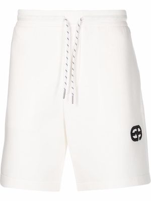 Emporio Armani embroidered-logo track shorts - White