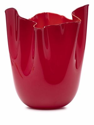 Venini Fazzoletto Bicolore Vase - Red