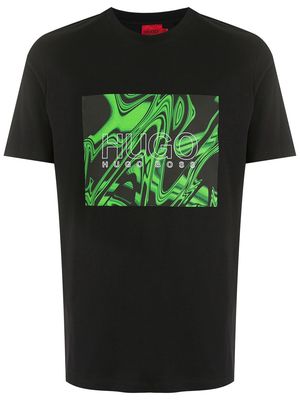 HUGO Dolive glitch graphic-print T-shirt - Black