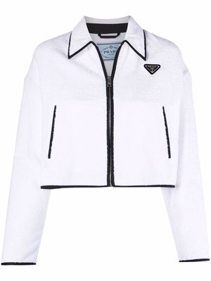 Prada terry-cloth logo jacket - White