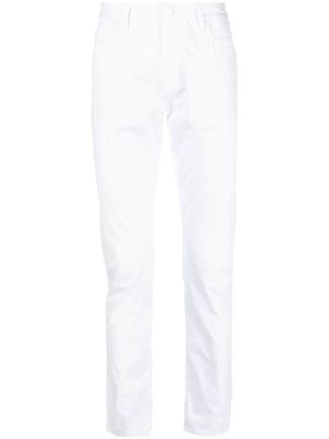 Giorgio Armani slim-cut cotton trousers - White