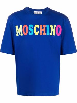 Moschino colourblocked logo print T-shirt - Blue