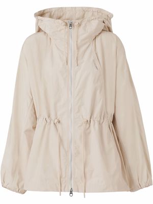 Burberry lettering logo hooded jacket - Neutrals