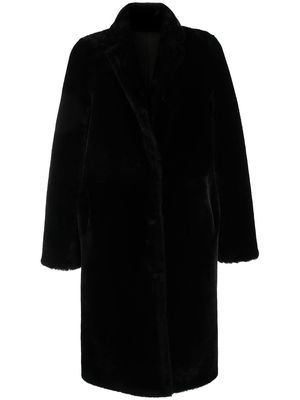Yves Salomon high neck coat - Black