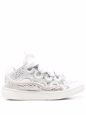 LANVIN Curb rhinestone-embellished sneakers - White