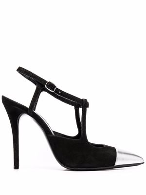 Alessandra Rich contrast-toe leather pumps - Black