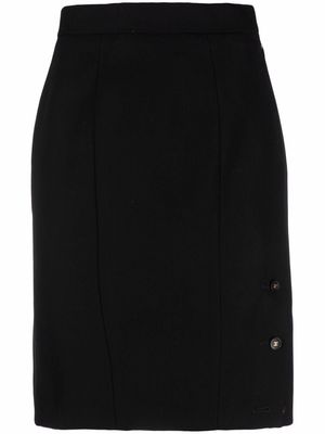 Chanel Pre-Owned 1990s side-button straight-cut skirt - Black