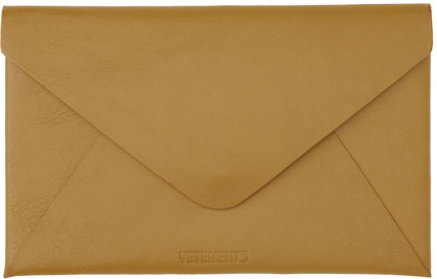 VETEMENTS Brown Leather Envelope Wallet
