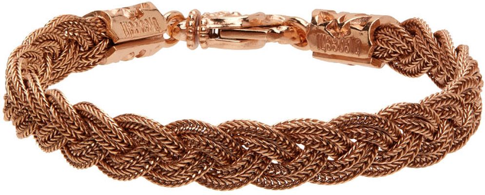 Emanuele Bicocchi Rose Gold 6-Thread Braided Bracelet