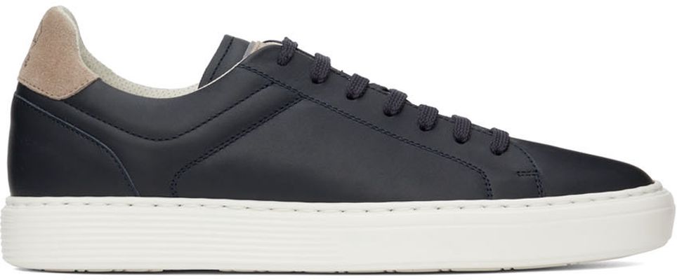 Brunello Cucinelli Navy Leather Sneakers