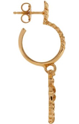 Emanuele Bicocchi Gold Tiny Cross Hoop Earring