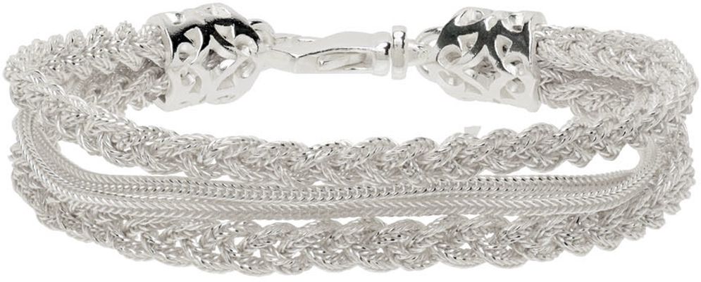 Emanuele Bicocchi Silver Layered Double Chain Bracelet