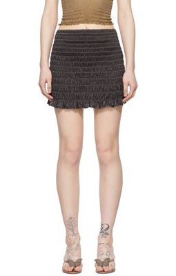Gauntlett Cheng Black Nylon Mini Skirt