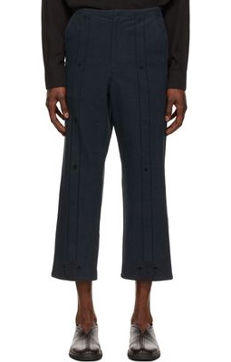 Kuro Navy Linen Trousers