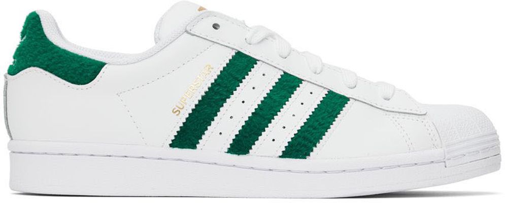 adidas Originals Off-White & Green Superstar Sneakers