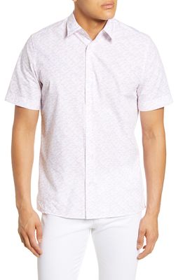 HUGO Ebor Relaxed Fit Short Sleeve Button-Up Shirt in Bright Pink