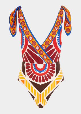 Hazzard Tie-Shoulder One-Piece Swimsuit
