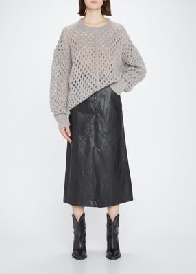 Tiana Oversized Perforated Drop Shoulder Sweater