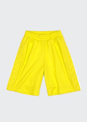 Boy's 3D FF Embossed Logo Track Shorts, Size 4-6
